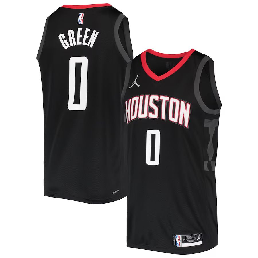 Men Houston Rockets 0 Jalen Green Jordan Brand Black Swingman NBA Jersey
